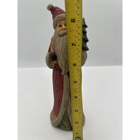 Vintage Resin Santa Figurine WB349 Red Coat Tree Gifts 8.5” Christmas Decor - Picture 7 of 7
